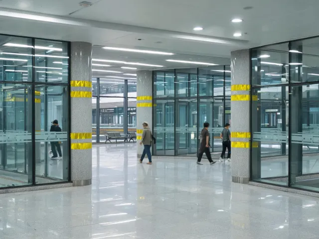 Transit hub reflective safety tape