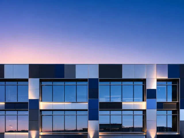Commercial facade with architectural wrap
