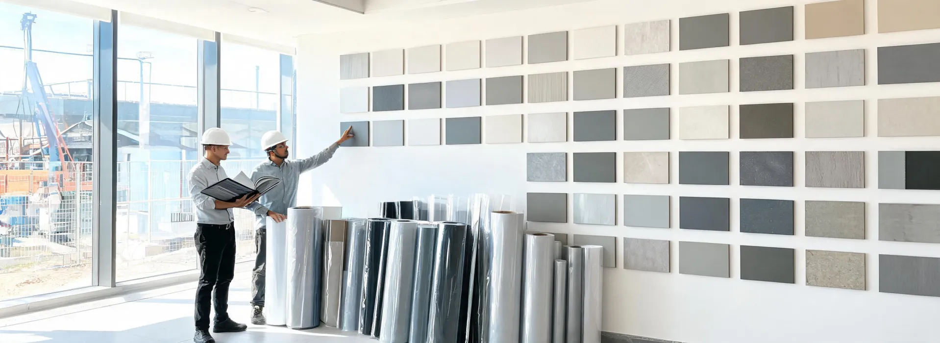 Film specification workshop on construction mock-up wall